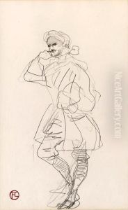 Un Marquis (recto); And Cavaliers (verso) by Henri De Toulouse-Lautrec