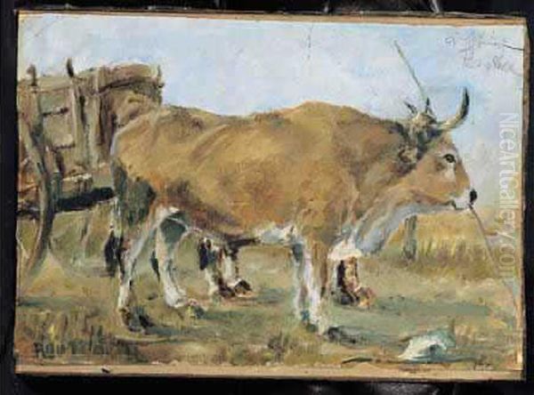 "boeufs Atteles A Un Tombereau, Celeyran, 1882" - view 1