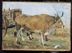 "boeufs Atteles A Un Tombereau, Celeyran, 1882"