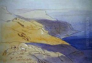 Coastal Landscape Eza by Edward Lear