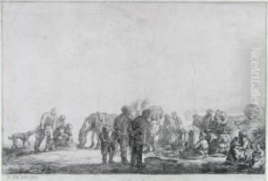 Die Fischer Am Strand by Simon De Vlieger