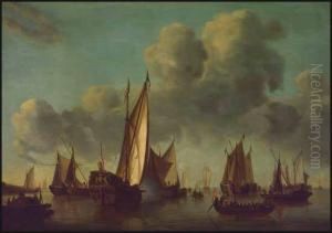 Dutch Fleet With A Galleon Becalmed