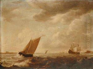 Ships At Sea by Simon De Vlieger