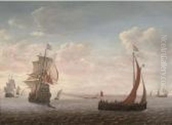 Dutch Men-o'-war And Other Shipping In A Calm - view 1