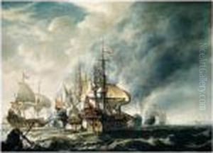 Signed On The Stern Of The Central Ship: S De Vlieger by Simon De Vlieger