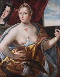 An Allegory Of Sight, One Of The Five Senses by Maarten de Vos