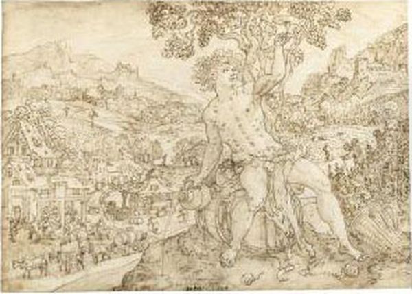 Bacchus Seated In A Landscape - view 1