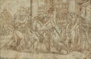 Scene De L'histoire De Tobie by Maarten de Vos