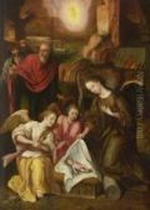 Geburt Christi. by Maarten de Vos
