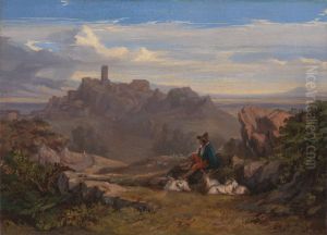 Landscape with Goatherd by Edward Lear