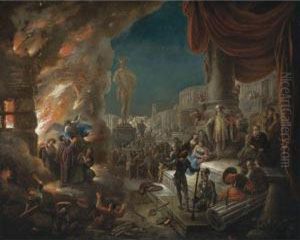 Shadrach, Meshach And Abednego In The Fiery Furnace by Jacob Willemsz de Wet the Elder