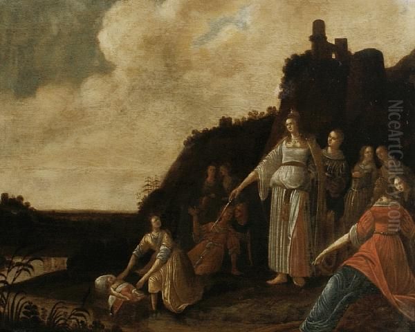 The Daughter Of The Pharoah And Her Maidsfinding The Infant Moses On The River Nile - view 1