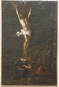 Jesus Pa Korset Med Maria Magdalena by Jacob Willemsz de Wet the Elder