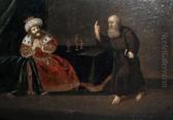 A Franciscan Monk Preaching To A King - view 1