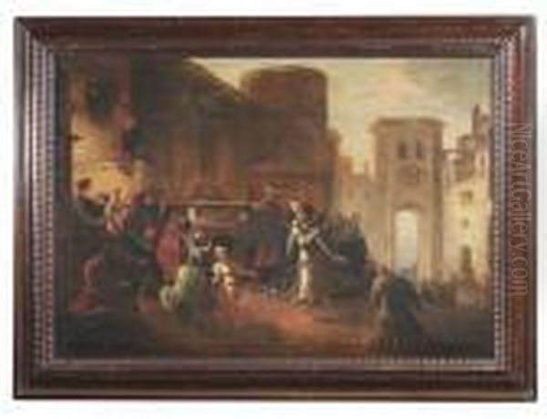 David Transfers The Ark Of The Covenant Onto Mount Zion. Oil/oak - view 1