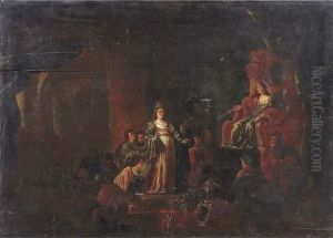 The Queen Of Sheba Before King Solomon by Jacob Willemsz de Wet the Elder
