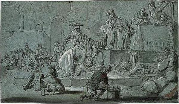 Joseph Selling Wheat In Egypt (genesis 41:56-7) - view 1