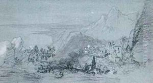 Taormina from Views of Sicily by Edward Lear
