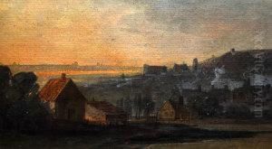 Farm Buildings On The Edge Of A Town