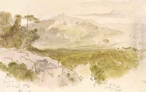 The Temple of Aphaea at Aegina by Edward Lear