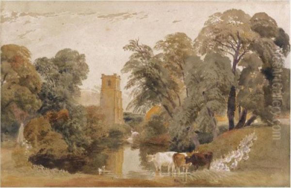 Landscape With Cattle by Peter de Wint