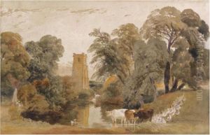 Landscape With Cattle by Peter de Wint