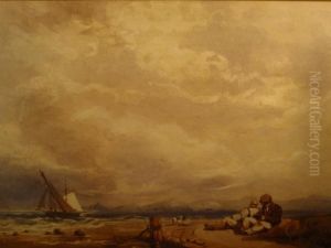 Fishing Boats In A Choppy Sea by Peter de Wint