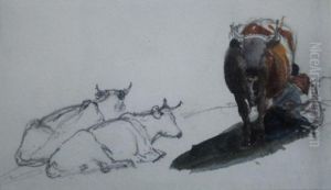 Study Of Cows by Peter de Wint