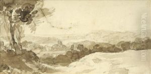 Landscape With Distant Church by Peter de Wint