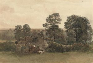 Cattle Oustide A Cowshed In A Rural Landscape Cattle Oustide A Cowshed In A Rural Landscape