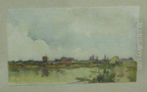 Riverlandscape With Town Beyond by Peter de Wint