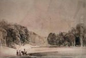 Sketch From A South Window At Lowther, Derwent by Peter de Wint