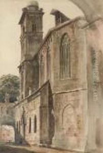 The Tower Of The Knights Templar, Normandy by Peter de Wint