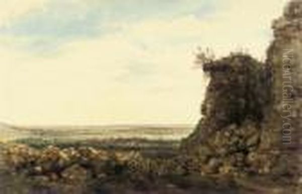 View Of The Lincolnshire Wolds 
Looking Eastwards From The Ruined Church Of St Margaret At Winceby - view 1