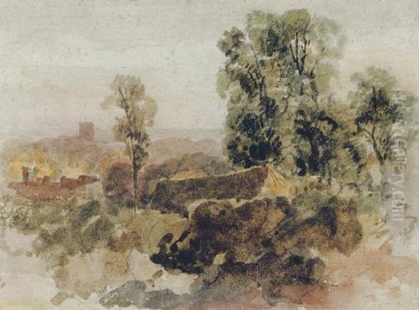A Barn In A Wooded Landscape - view 1
