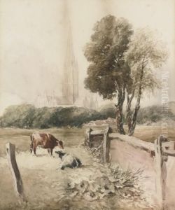 A View Towards Lincoln Cathedral by Peter de Wint