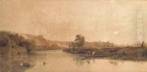 A Ferry Near Doncaster by Peter de Wint