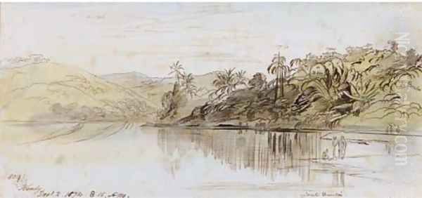 View over the lake, Kandy, Ceylon - view 1