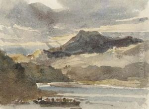 A Study For 'the Ferry': Snowdon From Llyn Padarn, North Wales by Peter de Wint
