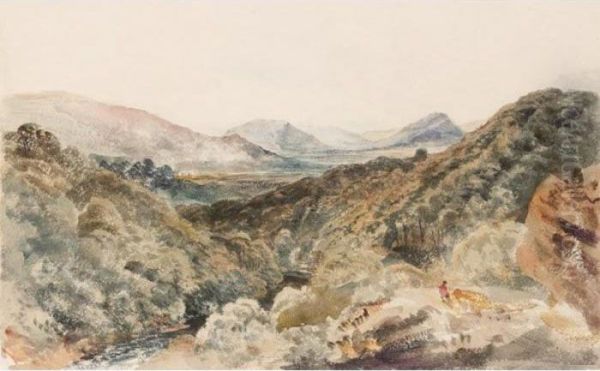 The Vale Of Llangollen From Wynnstay House On The Banks Of The River Dee, North Wales - view 1