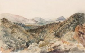 The Vale Of Llangollen From Wynnstay House On The Banks Of The River Dee, North Wales by Peter de Wint