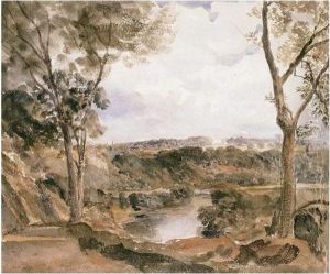 The River Dee Near Wynnstay, North Wales by Peter de Wint