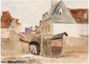 The Old City Wall And The Rue De La Barre, Dieppe by Peter de Wint