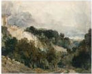 A Country Track Near A Castle by Peter de Wint