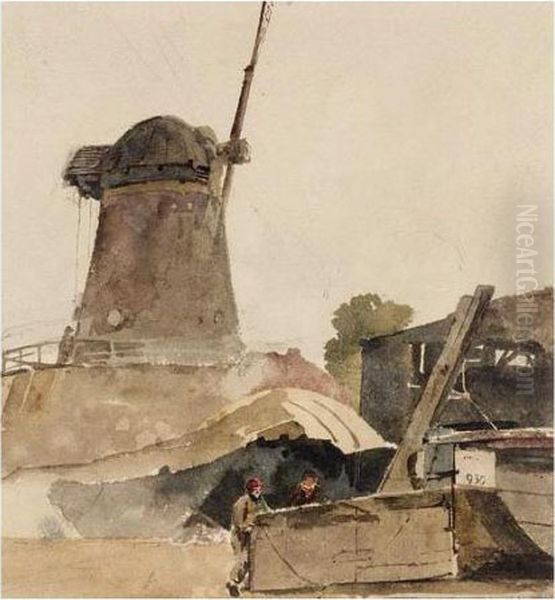 Windmill And Boatmen - view 1