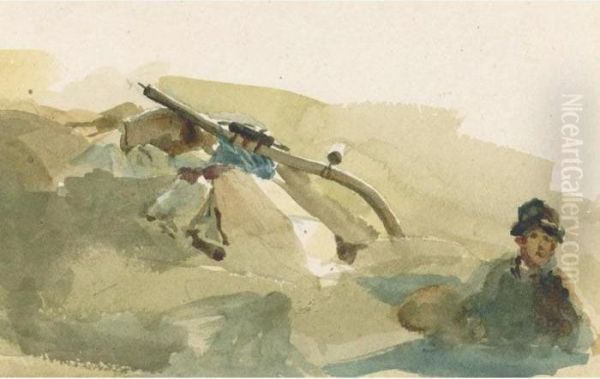 Study Of A Harvester Resting In The Fields - view 1