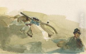 Study Of A Harvester Resting In The Fields by Peter de Wint