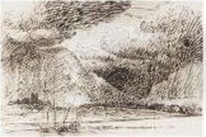 Boats On An Estuary: An Approaching Storm by Peter de Wint