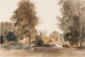 Cottages Amongst Trees by Peter de Wint
