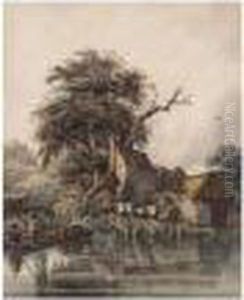 The Old Mill, Shap Abbey, Westmorland by Peter de Wint